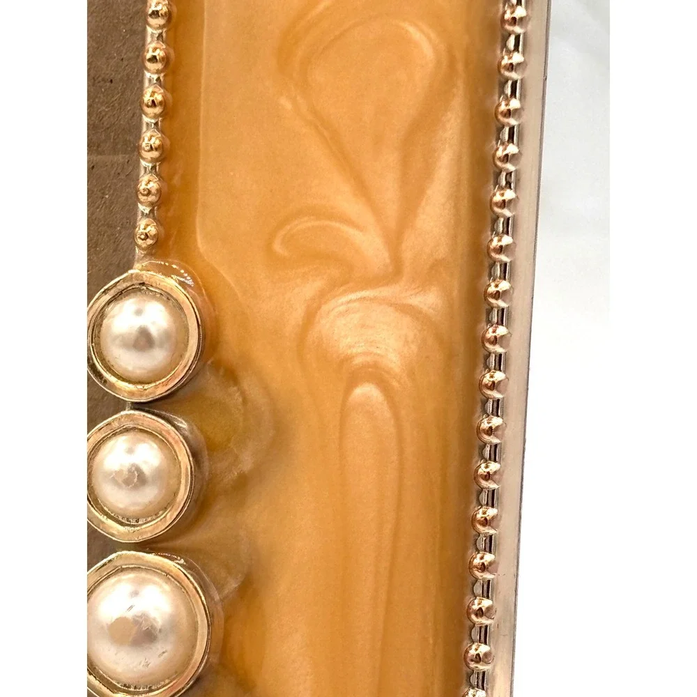 Enamel Embellished Metal Standing Picture Frame 4.5